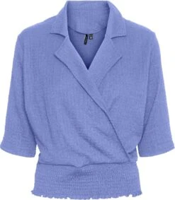 Vero Moda VMLINA 3/4 V-NECK SMOCK TOP EXP Dames Top Jacaranda - Maat XL