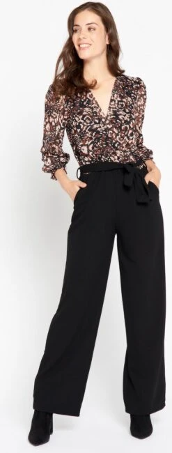 LOLALIZA Jumpsuit Met Luipaardprint - Zwart - Maat 46 -Vrouwelijke Couture 456x1200