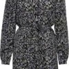 ONLY ONLNOVA LUX L/S SHIRT DRESS AOP PTM Dames Jurk - Maat M
