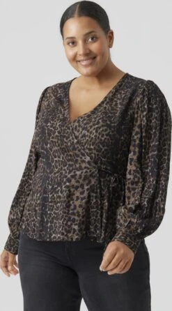 VERO MODA VMKITTIE MDOT LS WRAP TOP WVN CUR Dames Top - Maat 52 -Vrouwelijke Couture 665x1200
