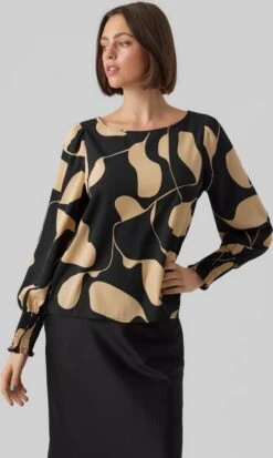 VERO MODA VMLYDIA LS SMOCK TOP WVN Dames Top - Maat M