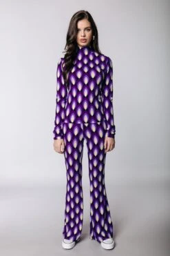 Colourful Rebel Geo Dot Peached Extra Flare Pants - S