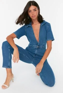 Trendyol Vrouwen Korte Mouw Kraag Jumpsuit