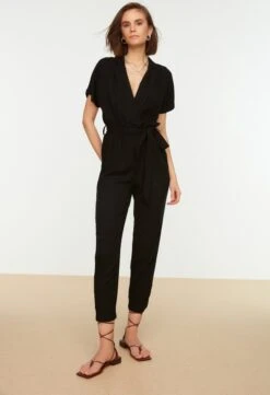 Trendyol Vrouwen Korte Mouw Cache-coeur Jumpsuit