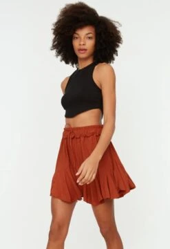 Trendyol Vrouwen Mini Hoge Taille Schaatser Rok