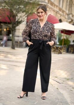 LOLALIZA Jumpsuit Met Luipaardprint - Zwart - Maat 46 -Vrouwelijke Couture 846x1200 1