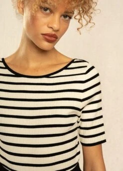 Zwart Wit Gestreepte Top Ice - Grace & Mila
