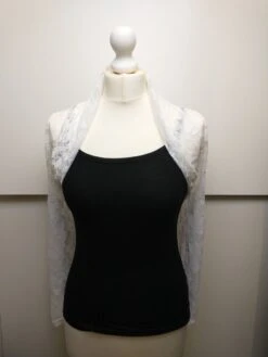 Merkloos Dames Kanten Banned Bolero Top Lynn Met Lange Mouwen Wit Maat S