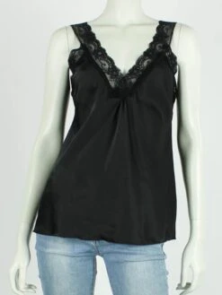 Merkloos Top - Kant - Satijn - Hemdje - Stijlvol - One Size Only