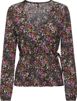 ONLY ONLOVA L/S WRAP TOP JRS Dames T-shirts - Maat M
