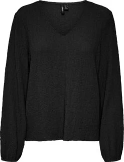 VERO MODA VMLEI L/S V-NECK TOP WVN BTQ Dames Top - Maat M
