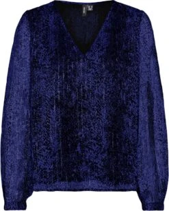 VERO MODA VMNALA L/S V-NECK TOP WVN BTQ Dames Top - Maat M